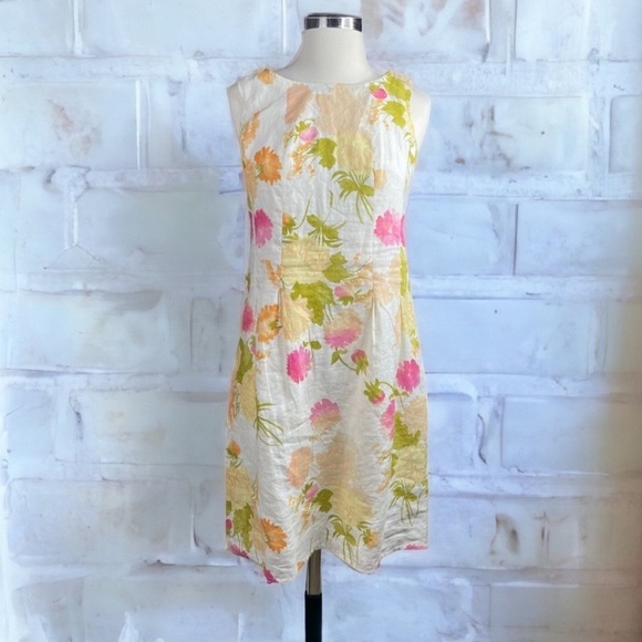 J. Jill | Floral Linen Sleeveless Dress Womens Size 2 - Picture 10 of 10